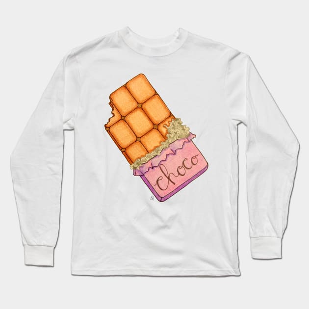 Choco - A Bar of Chocolate Long Sleeve T-Shirt by Elinaana